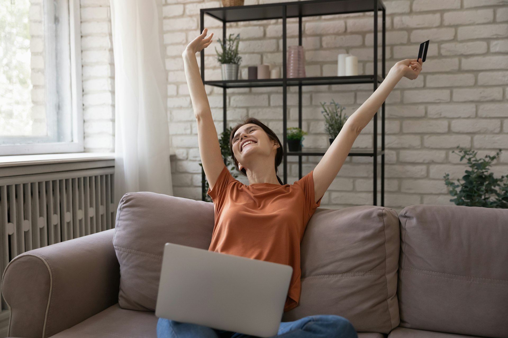 Woman excited that shes selected a home and made her first offer
